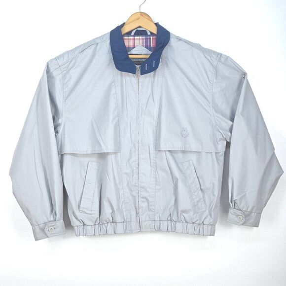 90s Members Only Harrington Jacket Mens Large Full Zip Bomber Cropped Boxy Baggy - Picture 1 of 16